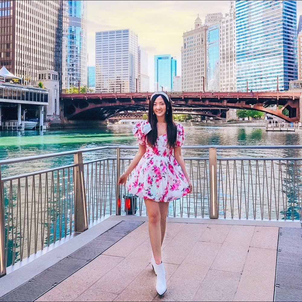 Spring In Your Step White Floral Print Dress